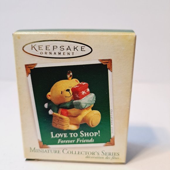 Hallmark Other - Hallmark Miniature Christmas ornament Forever Friends teddy bear Love to Shop